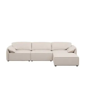 Layla 3 Seater Sofa with Ottoman - White Sands Boucle by Urban Road, a Sofas for sale on Style Sourcebook