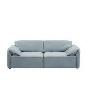 Layla 2 Seater Sofa - Steel Blue Velvet by Urban Road, a Sofas for sale on Style Sourcebook