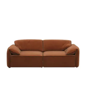 Layla 2 Seater Sofa - Burnt Caramel Velvet by Urban Road, a Sofas for sale on Style Sourcebook