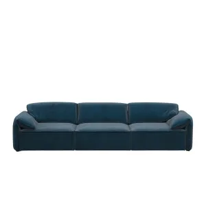 Layla 3 Seater Sofa - Peacock Blue Velvet by Urban Road, a Sofas for sale on Style Sourcebook