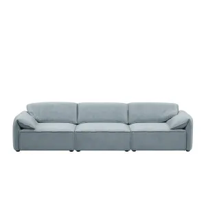 Layla 3 Seater Sofa - Steel Blue Velvet by Urban Road, a Sofas for sale on Style Sourcebook