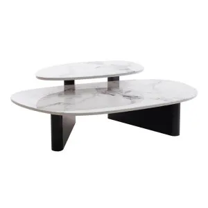 Inga Marble Textured Glass Coffee Table - Black by Interior Secrets - AfterPay Available by Interior Secrets, a Coffee Table for sale on Style Sourcebook