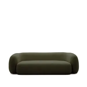 Martina 3-seater sofa in dark green bouclé 246 cm by Kave Home, a Sofas for sale on Style Sourcebook