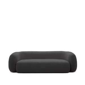 Martina 3-seater sofa in black bouclé 246 cm by Kave Home, a Sofas for sale on Style Sourcebook