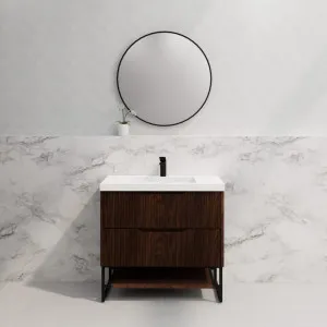 Riva Bali Brown Oak 900mm Single Bowl Floor Standing Vanity by Riva, a Vanities for sale on Style Sourcebook