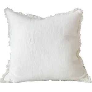 Champêtre Heavy Weight French Linen Cushion 55cm Square - White by Macey & Moore, a Cushions, Decorative Pillows for sale on Style Sourcebook