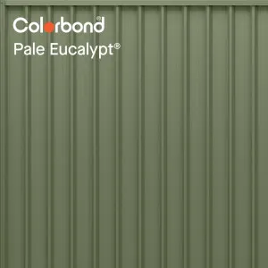 Pale Eucalypt® (Classic Finish) by COLORBOND® steel, a Steel Fencing for sale on Style Sourcebook