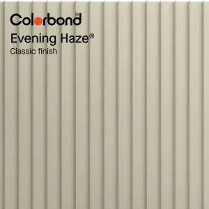 Evening Haze® (Classic Finish - Standing Seam Profile) by COLORBOND® steel, a Steel Cladding for sale on Style Sourcebook