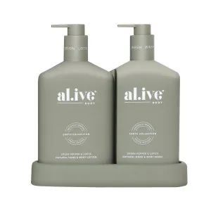 WASH & LOTION DUO + TRAY - GREEN PEPPER & LOTUS by al.ive body, a Bath & Body Products for sale on Style Sourcebook