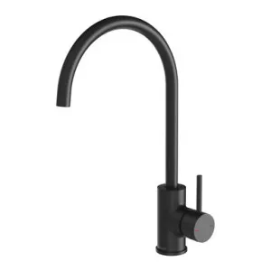 Pina Gooseneck Sink Mixer 200mm In Matte Black By Phoenix by PHOENIX, a Kitchen Taps & Mixers for sale on Style Sourcebook