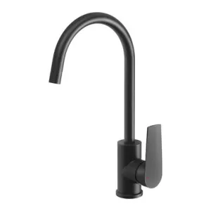 Arlo Gooseneck Sink Mixer 6 Star 200mm In Matte Black By Phoenix by PHOENIX, a Kitchen Taps & Mixers for sale on Style Sourcebook