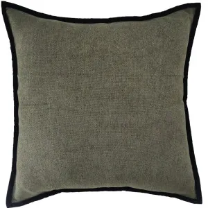 Maya 50cm Square - Seaweed Green | Black Border by Macey & Moore, a Quilts & Bedspreads for sale on Style Sourcebook