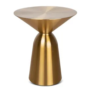 Zenon 45cm Round Side Table - Gold by Interior Secrets - AfterPay Available by Interior Secrets, a Side Table for sale on Style Sourcebook