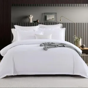 Amor Premium Egyptian Cotton White Quilt Cover and Fitted Sheet by null, a Quilt Covers for sale on Style Sourcebook