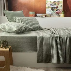 Park Avenue Egyptian Cotton Flannelette Gingham Sheet Set by null, a Sheets for sale on Style Sourcebook