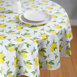 Canningvale Cucina Tablecloth - White, 100% Cotton, Round by Canningvale, a Table Cloths & Runners for sale on Style Sourcebook