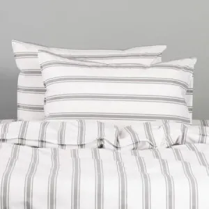 Canningvale Modella Stripe Quilt Cover Set - White, King, 100% Cotton by Canningvale, a Sheets for sale on Style Sourcebook