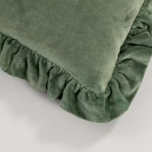 Canningvale Ruffle Cushion - Green, 100% Cotton by Canningvale, a Cushions, Decorative Pillows for sale on Style Sourcebook