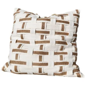 Malta Jute Linen Cushion 55cm Square - White | Natural by Macey & Moore, a Cushions, Decorative Pillows for sale on Style Sourcebook