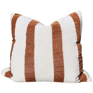 Palma Corduroy Cushion 55cm Square - Off White | Rust by Macey & Moore, a Cushions, Decorative Pillows for sale on Style Sourcebook