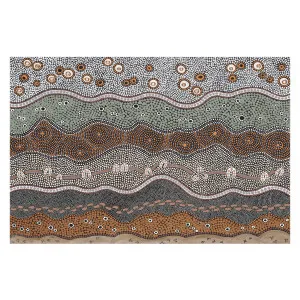 Ancestors In The Sky, Sage and Brown Tone , By Domica Hill by Gioia Wall Art, a Aboriginal Art for sale on Style Sourcebook