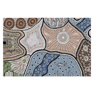 Barrunbatayi, Brown And Blue Tones , By Tahni Derbin by Gioia Wall Art, a Aboriginal Art for sale on Style Sourcebook