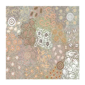 Grandmothers Country, Green and Peach Pastel Colour , By Azeza Possum by Gioia Wall Art, a Aboriginal Art for sale on Style Sourcebook