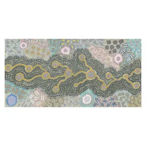 Waterhole Dreaming, Pastel Colour , By Azeza Possum by Gioia Wall Art, a Aboriginal Art for sale on Style Sourcebook