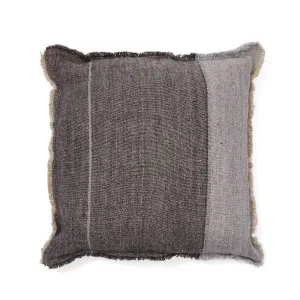 Seloia dark blue cushion cover, 100% linen with stripes and fringes, 50 x 50 cm by Kave Home, a Cushions, Decorative Pillows for sale on Style Sourcebook