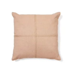 Sulken cushion cover in pink linen and a beige embroidery feature, 45 x 45 cm by Kave Home, a Cushions, Decorative Pillows for sale on Style Sourcebook