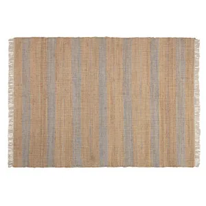 Eda jute rug with blue stripes 160 x 230 cm by Kave Home, a Contemporary Rugs for sale on Style Sourcebook