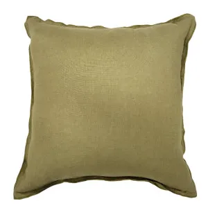 Provence Heavy Weight Pure French Linen Cushion 50cm Feather Filled - Green by Macey & Moore, a Cushions, Decorative Pillows for sale on Style Sourcebook