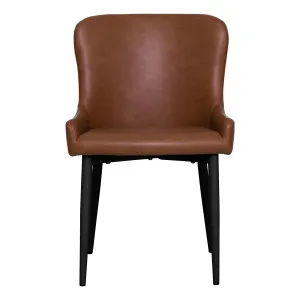 Ontario Dining Chair in PU Brown / Black by OzDesignFurniture, a Dining Chairs for sale on Style Sourcebook