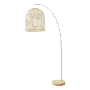 Weave Floor Lamp 100x175cm in Natural/Light Grey by OzDesignFurniture, a Floor Lamps for sale on Style Sourcebook