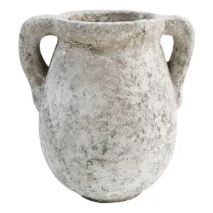 Pompei Urn 28x31cm in Rustic White by OzDesignFurniture, a Baskets, Pots & Window Boxes for sale on Style Sourcebook