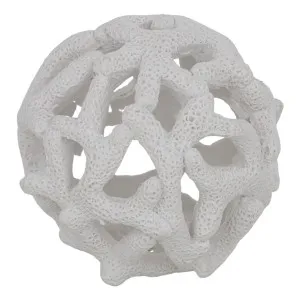 Coral Ball 9x9cm in White by OzDesignFurniture, a Statues & Ornaments for sale on Style Sourcebook