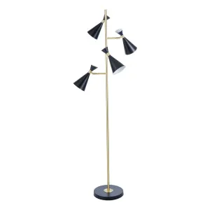 Cone 4 Tier Floor Lamp 42x154cm in Black/Gold by OzDesignFurniture, a Floor Lamps for sale on Style Sourcebook