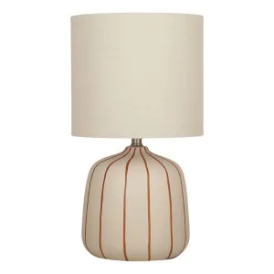 Pecan Table Lamp 28x49cm in White/Natural by OzDesignFurniture, a Table & Bedside Lamps for sale on Style Sourcebook