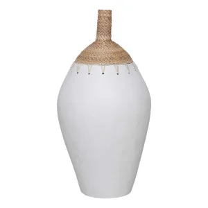 Two Tone Vesesel Large 25x50cm in Matte White by OzDesignFurniture, a Vases & Jars for sale on Style Sourcebook