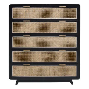 Willow Tall Boy in Mangowood Black / Rattan by OzDesignFurniture, a Cabinets, Chests for sale on Style Sourcebook