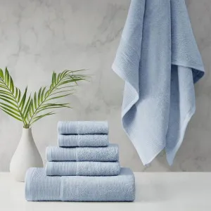 Cloud Linen Retreat Cotton Tencel Antimicrobial 6 Piece Blue Towel Pack by null, a Towels & Washcloths for sale on Style Sourcebook