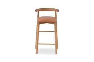 Ollie Bar Stool, Tan/Oak, by Lounge Lovers by Lounge Lovers, a Bar Stools for sale on Style Sourcebook