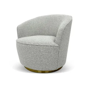 Capri Lounge Chair - Silver Grey Boucle by Calibre Furniture, a Chairs for sale on Style Sourcebook