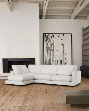 Gala 4 seater sofa with left side chaise longue in white, 300 cm by Kave Home, a Sofas for sale on Style Sourcebook