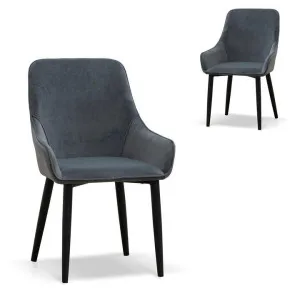 Set of 2 - Acosta Dining Chair - Grey Velvet in Black Legs by Interior Secrets - AfterPay Available by Interior Secrets, a Dining Chairs for sale on Style Sourcebook