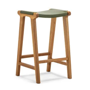 Casey 67cm Flat Leather Barstool, Olive Green by L3 Home, a Bar Stools for sale on Style Sourcebook