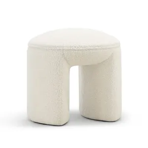 Remi Round Ottoman Stool, Teddy Cream by L3 Home, a Ottomans for sale on Style Sourcebook