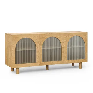 Cove Fluted Glass Arch Sideboard, Natural Oak by L3 Home, a Sideboards, Buffets & Trolleys for sale on Style Sourcebook