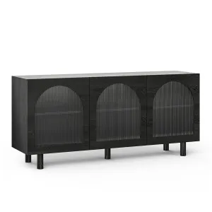 Cove Fluted Glass Arch Sideboard, Black Oak by L3 Home, a Sideboards, Buffets & Trolleys for sale on Style Sourcebook