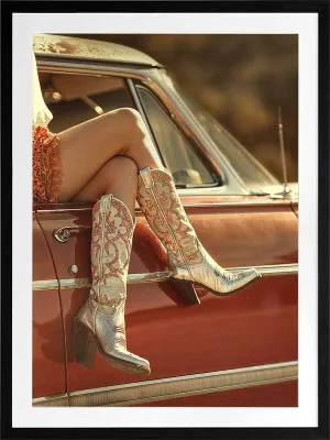 Cowboy Boots and Cadillacs Framed Art Print by Urban Road, a Prints for sale on Style Sourcebook